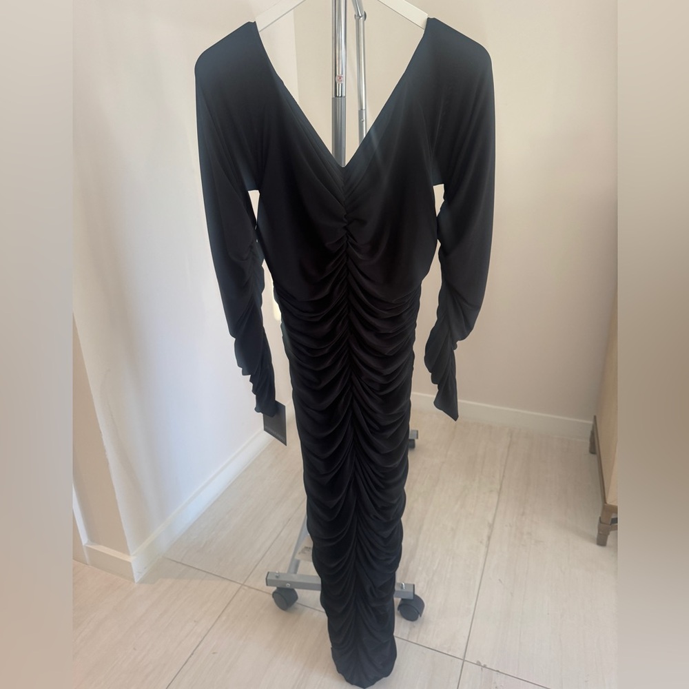 Norma Kamali NWT Off Shoulder Slinky dress in black